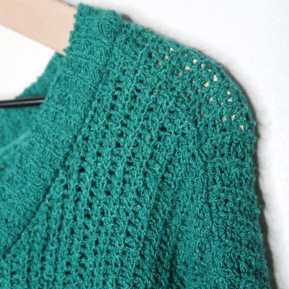 Express Womens Pullover Sweater Size XL Green Knit Lounge Oversized Casual - Picture 9 of 11